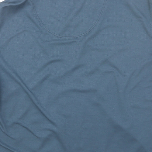 Lowe Alpine Womens Blue Polyester Basic T-Shirt Size L V-Neck - Dry Flo