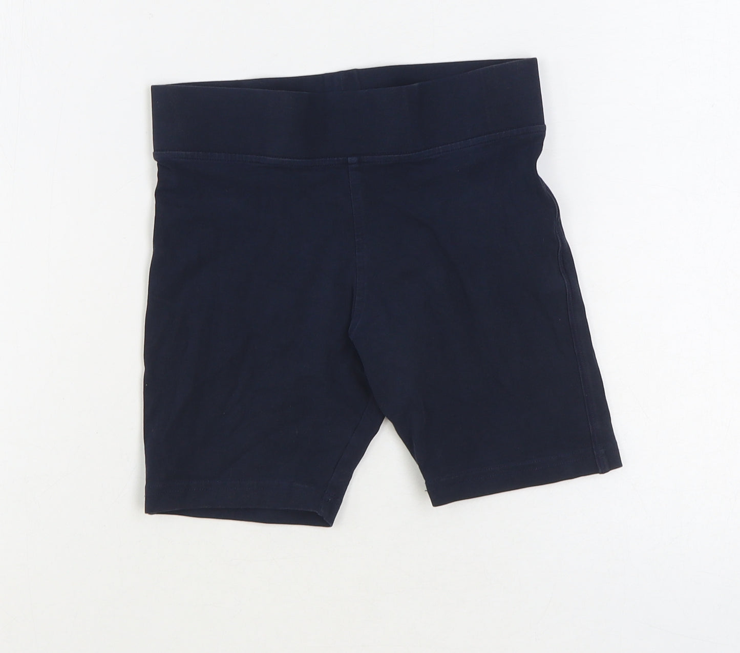 Marks and Spencer Girls Blue Polyester Compression Shorts Size 8-9 Years Regular