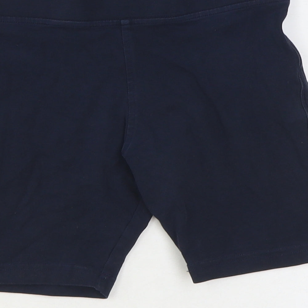 Marks and Spencer Girls Blue Polyester Compression Shorts Size 8-9 Years Regular