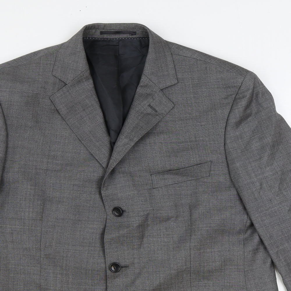 Savile Row Mens Grey Wool Jacket Suit Jacket Size 44 Regular