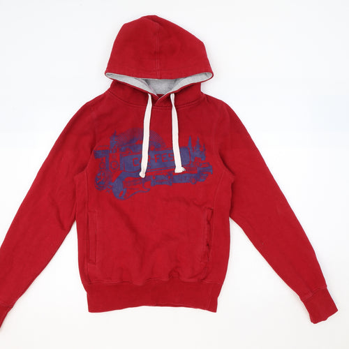 Car-Fest Mens Red Cotton Pullover Hoodie Size S