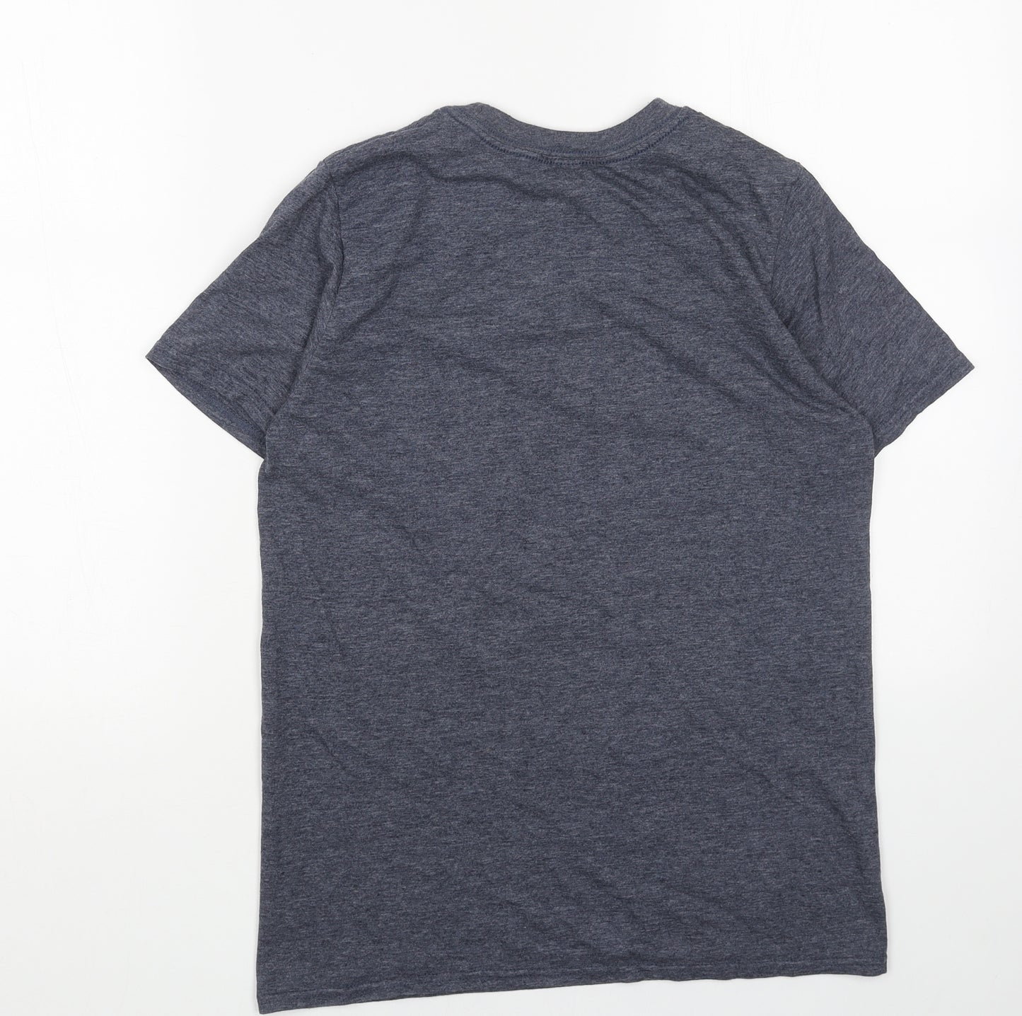 Gildan Mens Blue Cotton T-Shirt Size S Round Neck