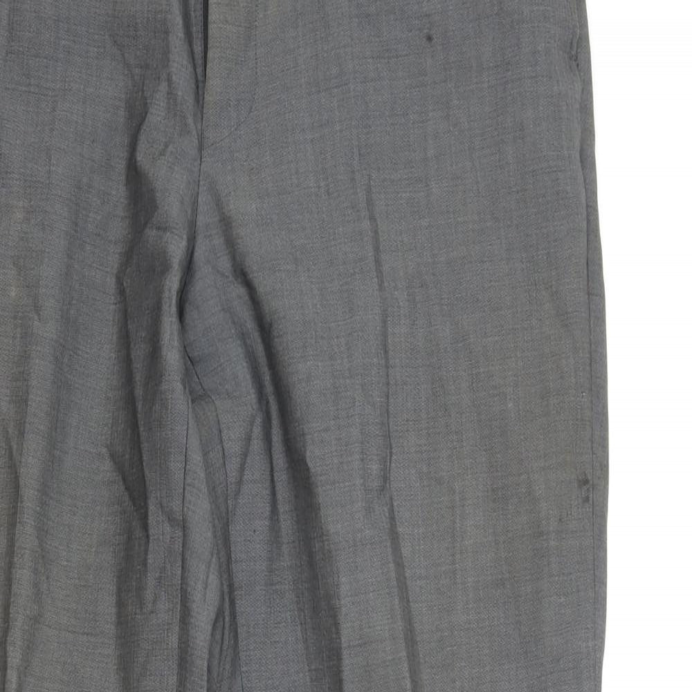 Chester Barrie Mens Grey Wool Dress Pants Trousers Size 34 in Regular Zip