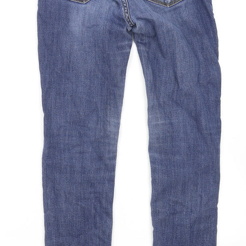 Gap Girls Blue Cotton Skinny Jeans Size 10 Years Regular Button