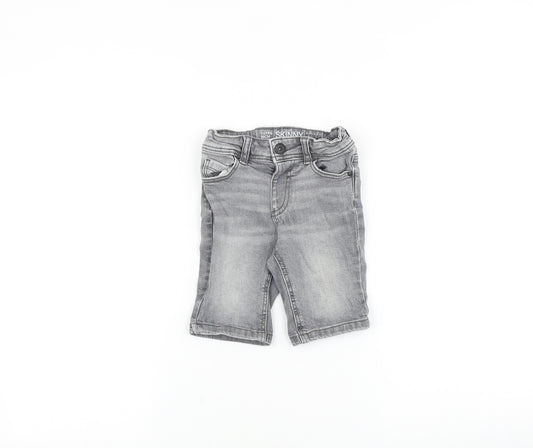Denim & Co. Boys Grey Cotton Cropped Jeans Size 2-3 Years Regular Snap