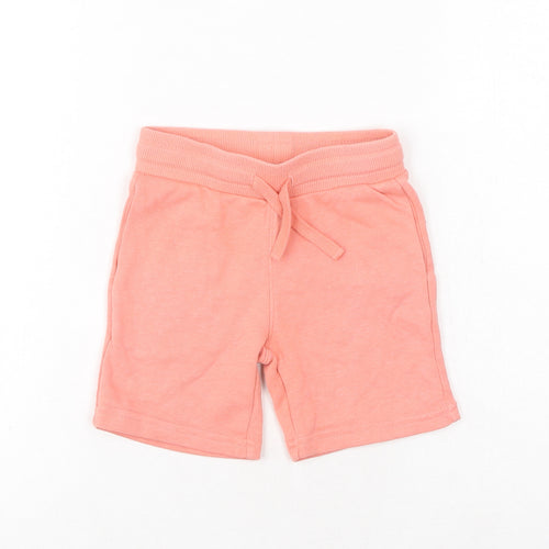 H&M Boys Orange Cotton Sweat Shorts Size 2-3 Years Regular Drawstring