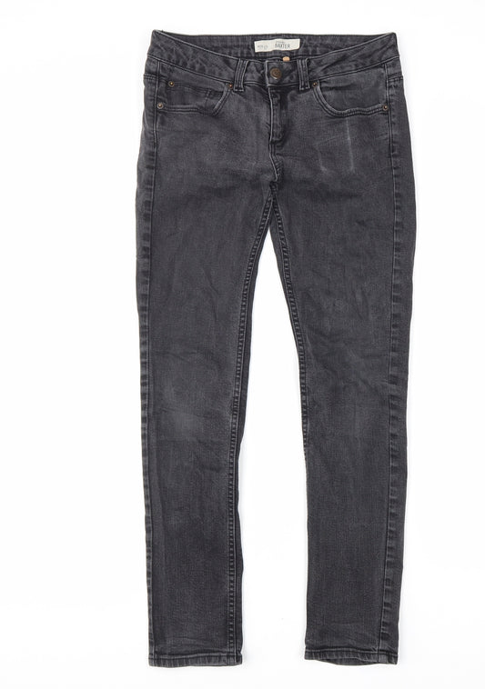 Topman Mens Black Cotton Skinny Jeans Size 28 in L30 in Regular Zip
