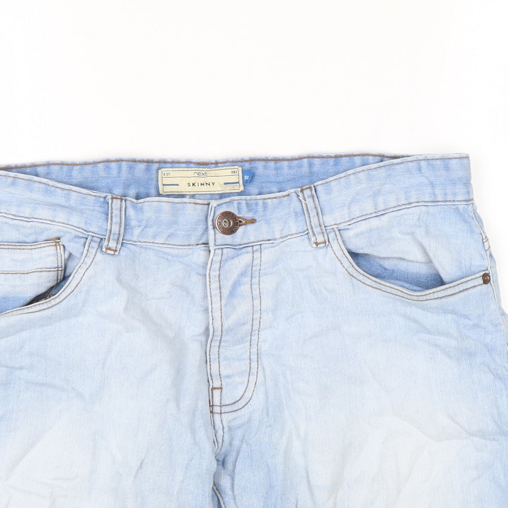 NEXT Mens Blue Cotton Biker Shorts Size 32 in L11 in Regular Zip