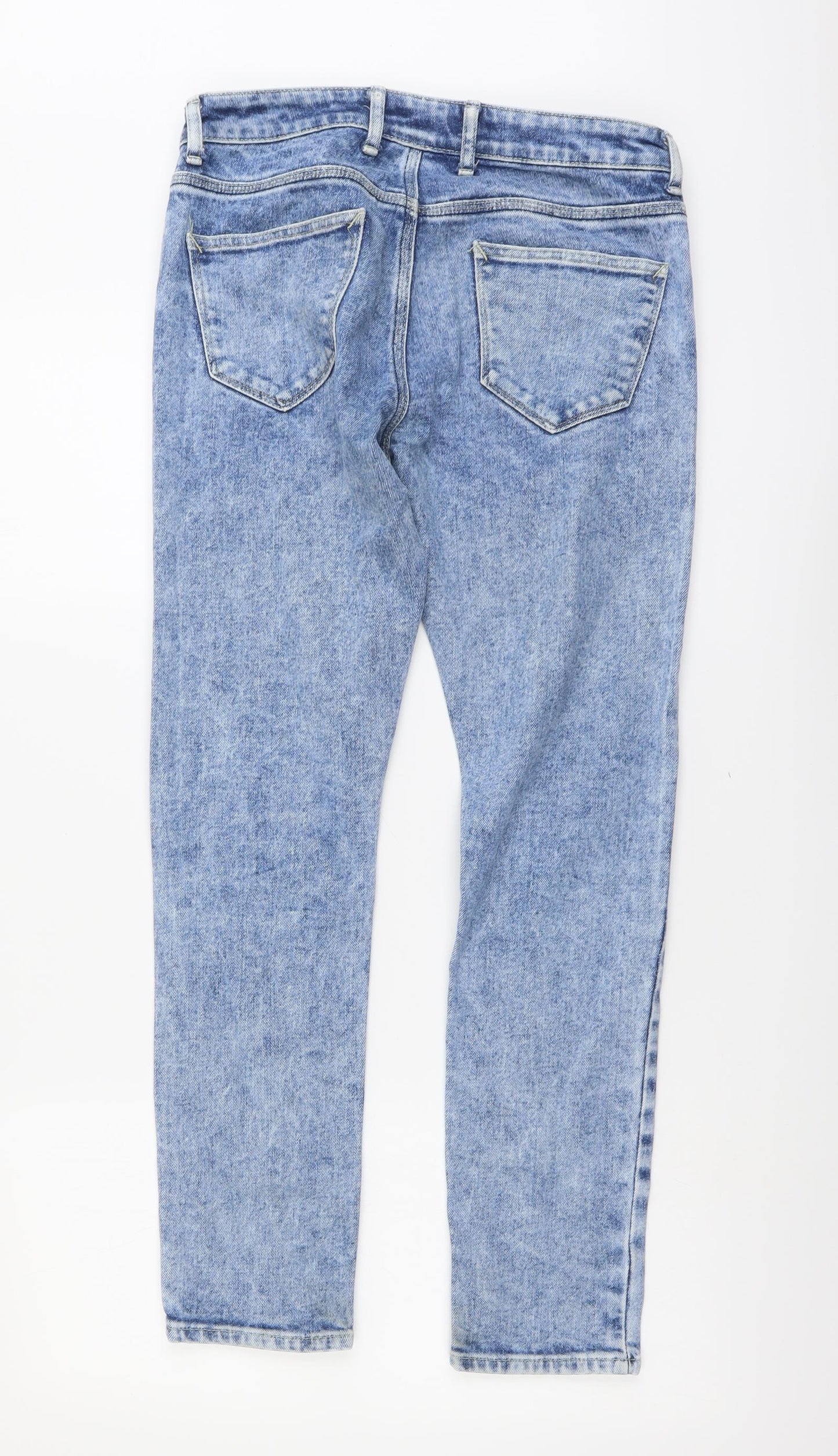 Topman Mens Blue Cotton Skinny Jeans Size 30 in L28 in Regular Button - Vintage Wash