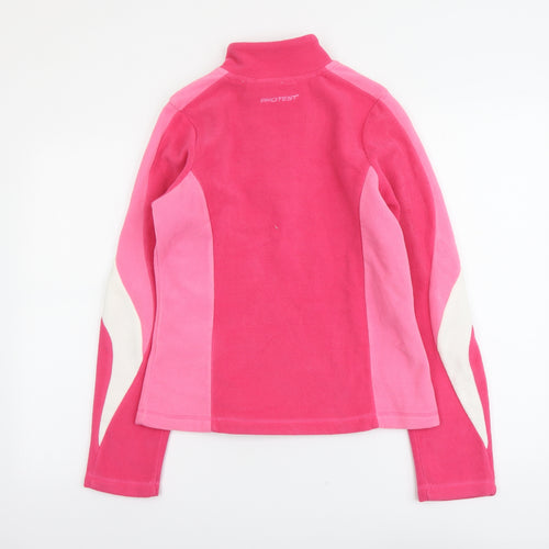 Protest Womens Pink Colourblock Polyester Pullover Sweatshirt Size S Zip