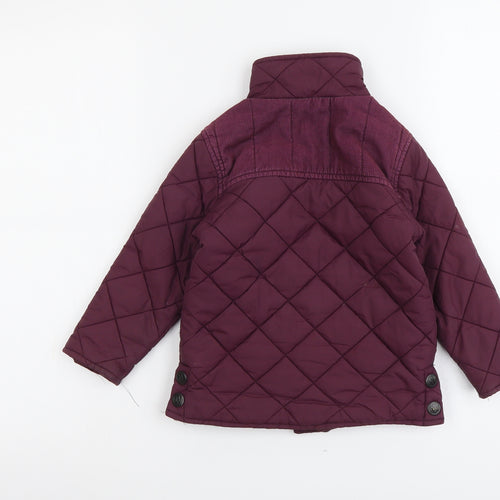 NEXT Girls Purple Quilted Jacket Size 2-3 Years Button