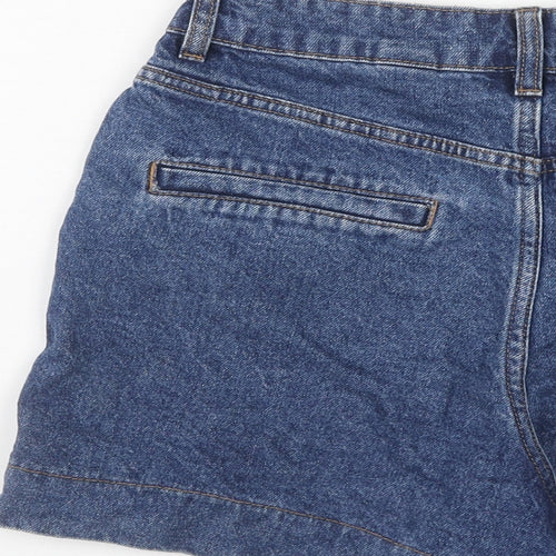NEXT Womens Blue Cotton Mom Shorts Size 6 Regular Zip