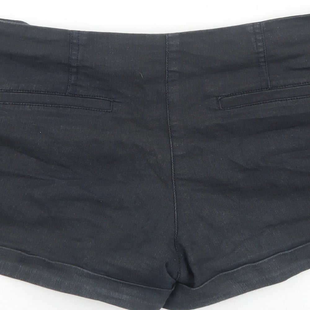 XXI Womens Black Cotton Hot Pants Shorts Size M Regular Zip