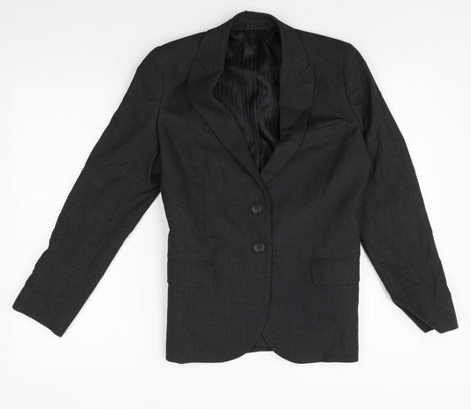 EVERYONE Womens Black Polyacrylate Fibre Jacket Blazer Size 10