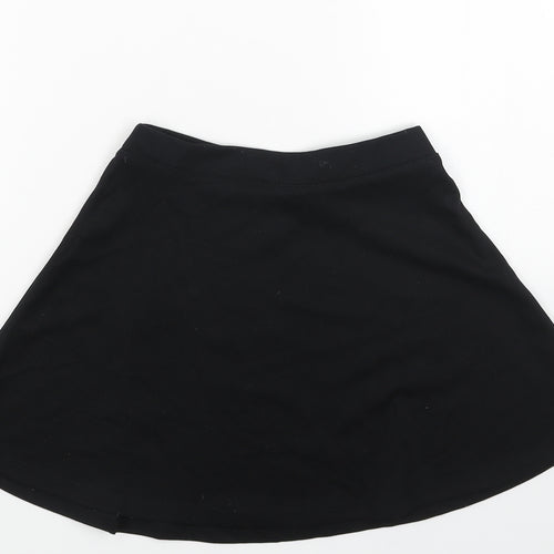 TU Girls Black Cotton Skater Skirt Size 8 Years Regular Pull On
