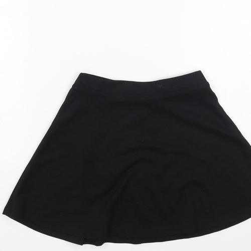 TU Girls Black Cotton Skater Skirt Size 8 Years Regular Pull On