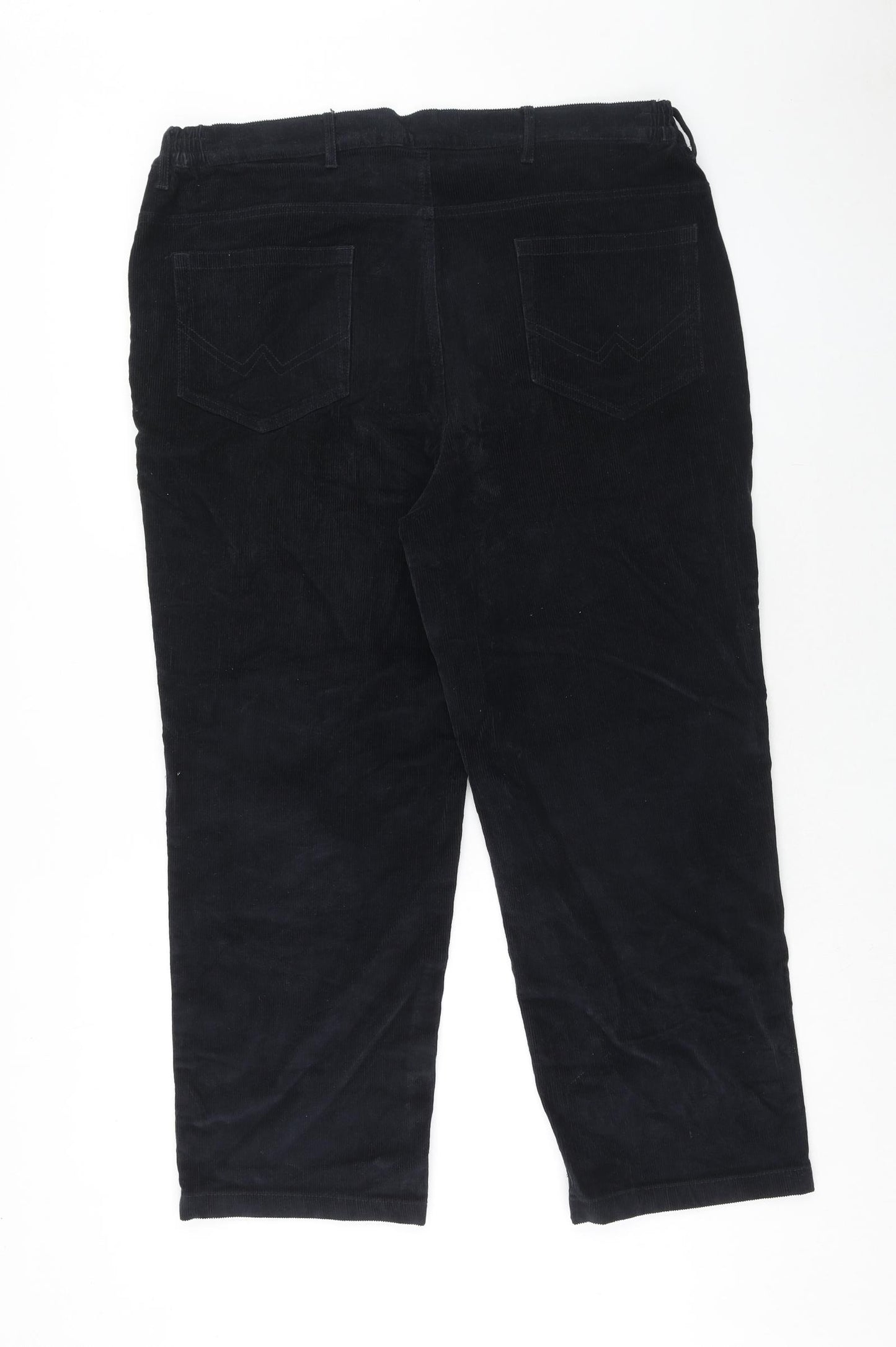Pegasus Mens Blue Cotton Trousers Size 38 in L27 in Regular Zip
