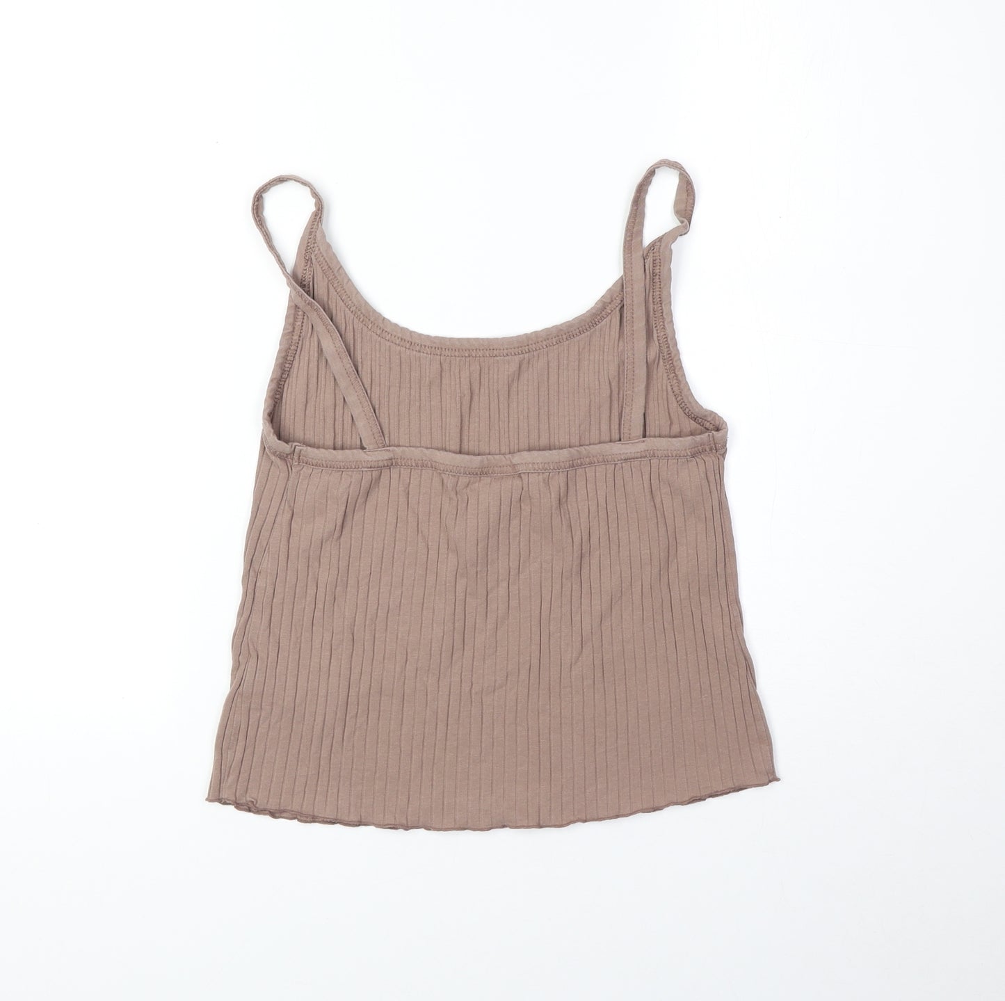Old Navy Womens Brown Cotton Camisole Tank Size L Scoop Neck - Ribbed