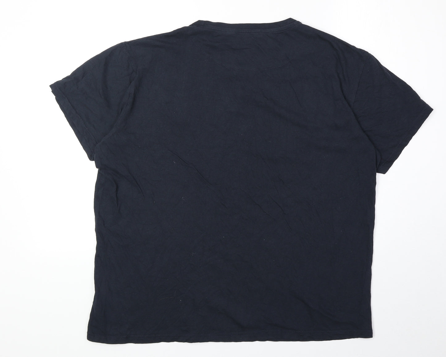 Brave Soul Mens Blue Cotton T-Shirt Size XL Round Neck