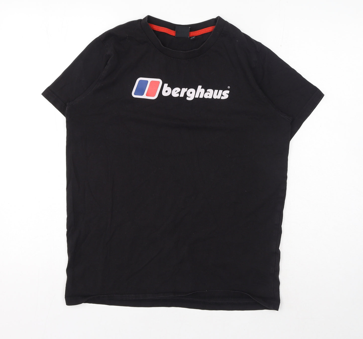 Berghaus Boys Black Cotton Basic T-Shirt Size 14-15 Years Round Neck Pullover