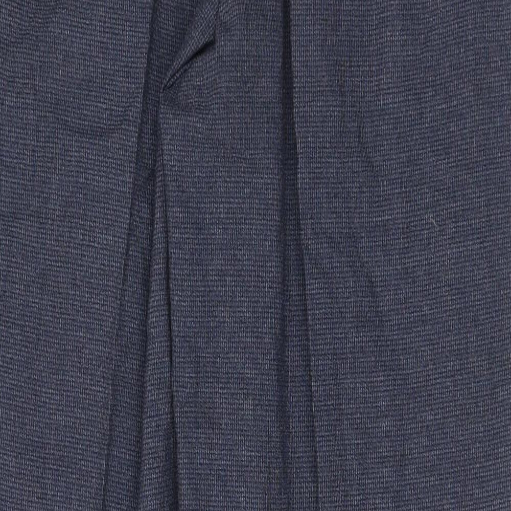 Marks and Spencer Mens Blue Polyester Dress Pants Trousers Size 32 in Regular Hook & Eye