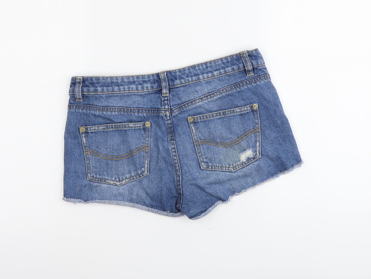 Ware Denim Womens Blue Cotton Cut-Off Shorts Size 12 L3 in Regular Button - Distressed