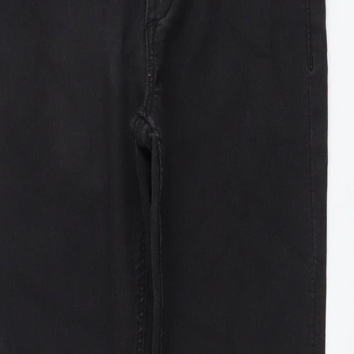 H&M Girls Black Cotton Straight Jeans Size 12-13 Years Regular Button