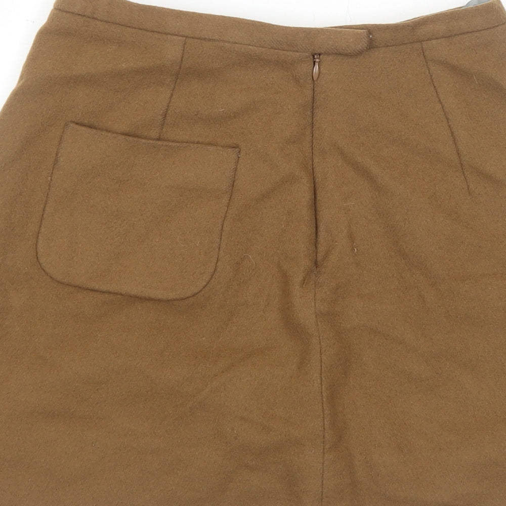 COS Womens Brown Polyester Straight & Pencil Skirt Size 6 Zip