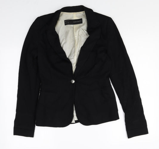 Zara Womens Black Viscose Jacket Blazer Size S