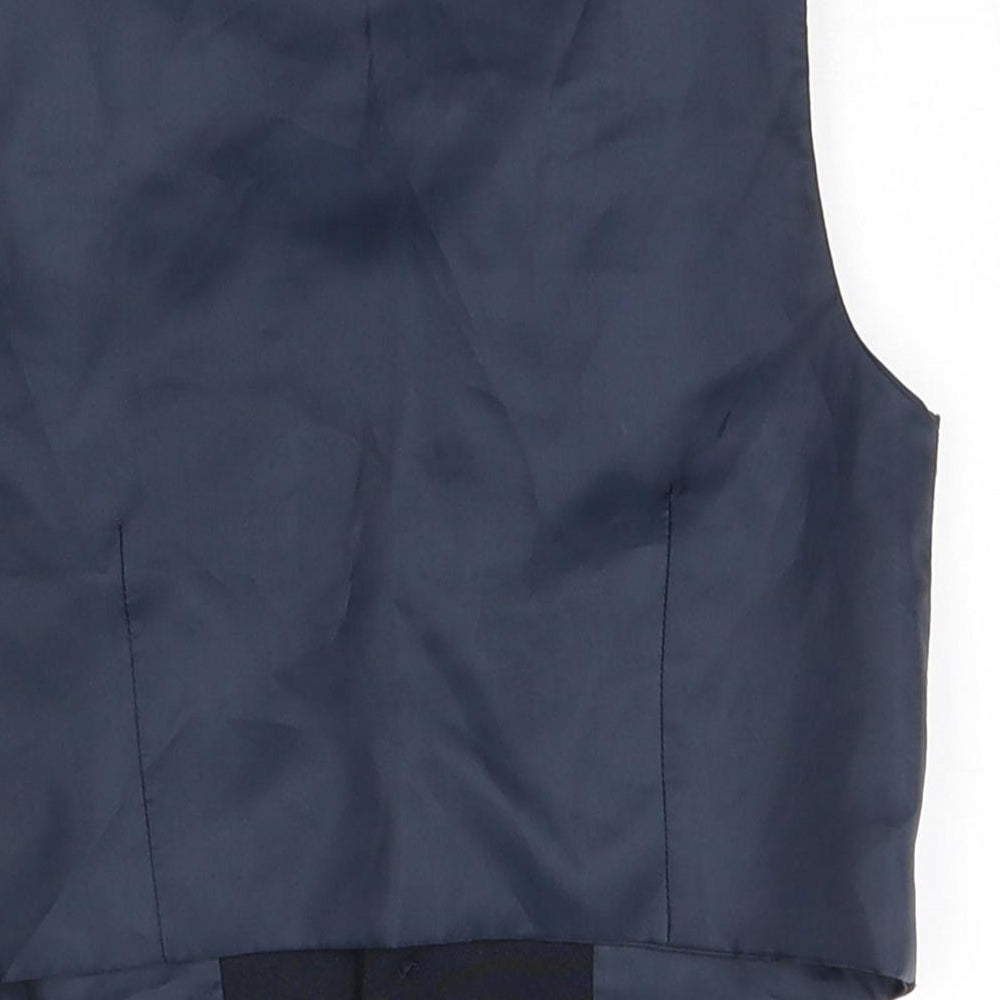 Preworn Boys Blue Polyester Trouser Suit Suit Waistcoat Size 18-24 Months