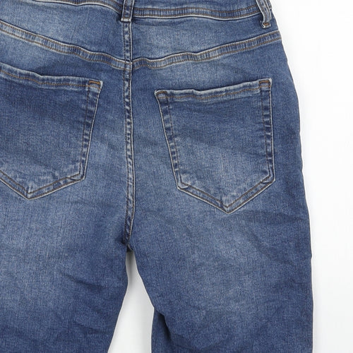 Denim & Co. Mens Blue Cotton Biker Shorts Size 30 in L8 in Regular Drawstring