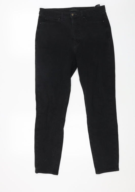 Uniqlo Mens Black Cotton Skinny Jeans Size 32 in L27 in Regular Button
