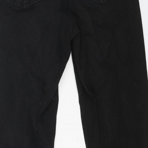 Denim & Co. Mens Black Cotton Straight Jeans Size 30 in L30 in Relaxed Button