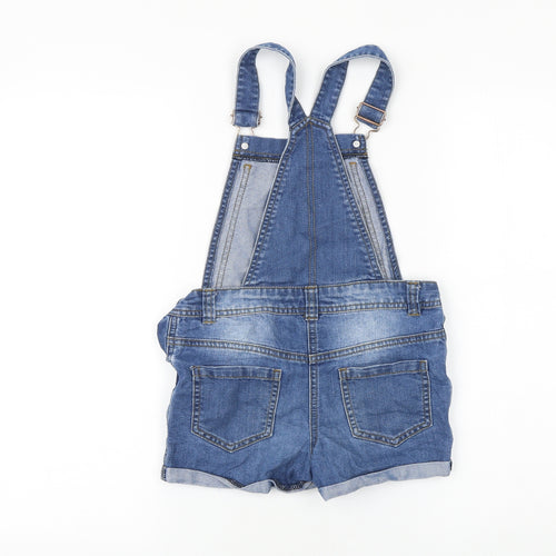 TU Girls Blue Cotton Dungaree One-Piece Size 8 Years Buckle