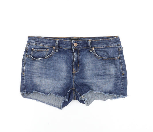 Gap Womens Blue Cotton Cut-Off Shorts Size 32 in Regular Zip