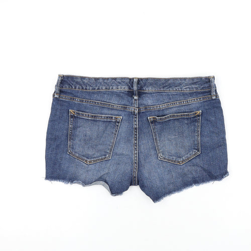 Gap Womens Blue Cotton Cut-Off Shorts Size 32 in Regular Zip