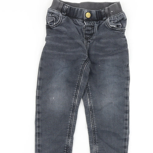 Nutmeg Boys Grey Cotton Skinny Jeans Size 2-3 Years Regular Button