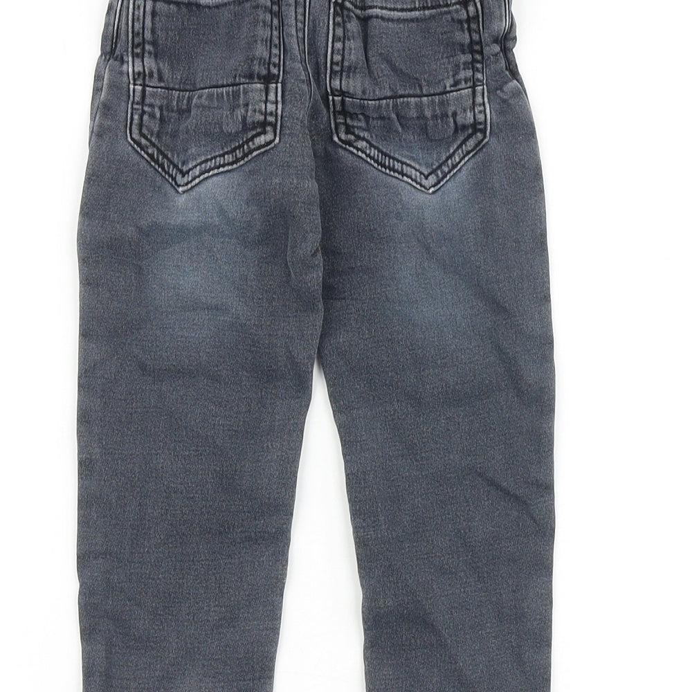 Nutmeg Boys Grey Cotton Skinny Jeans Size 2-3 Years Regular Button