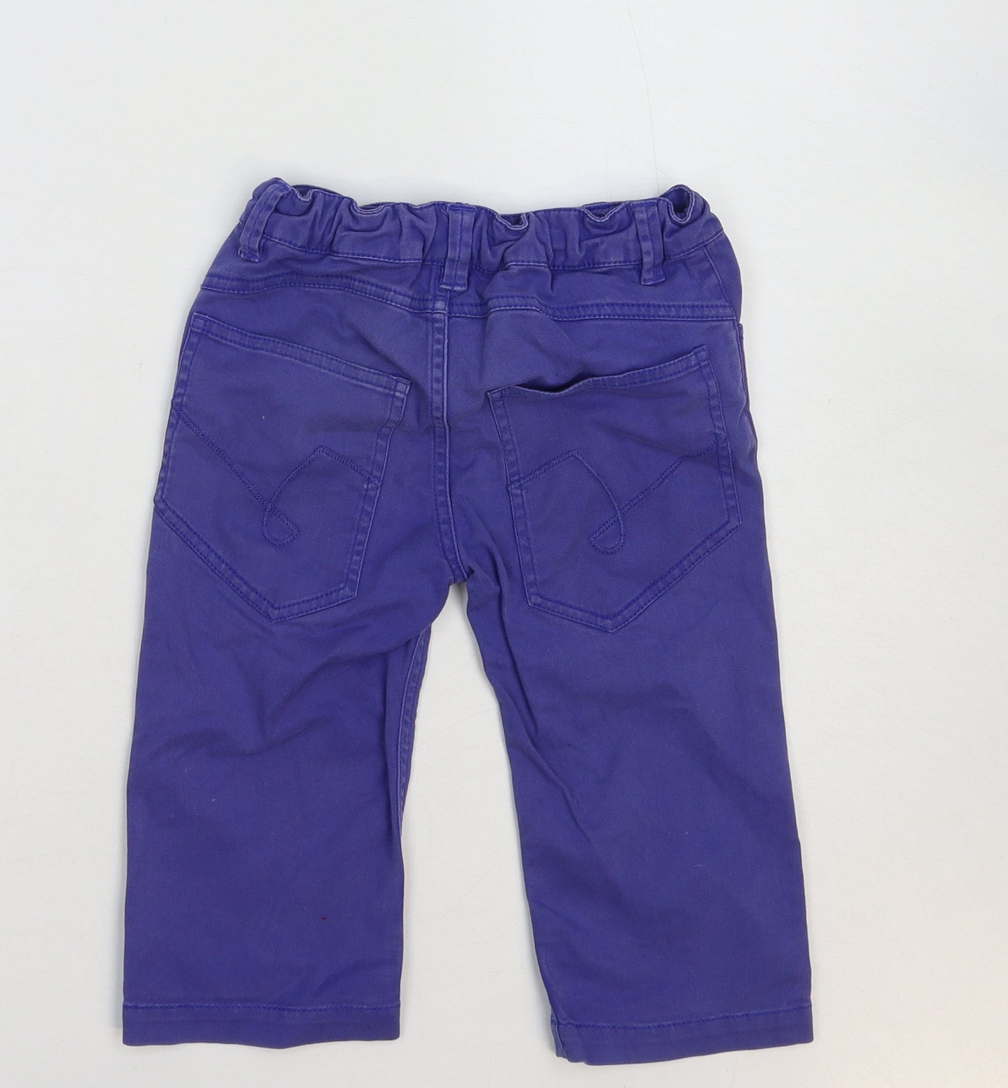 Joules Boys Blue Cotton Cropped Jeans Size 6 Years Regular Zip