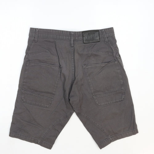 JACK & JONES Mens Grey Cotton Biker Shorts Size S Regular Zip
