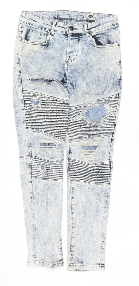 Denim & Co. Mens Blue Cotton Skinny Jeans Size 36 in Regular Zip
