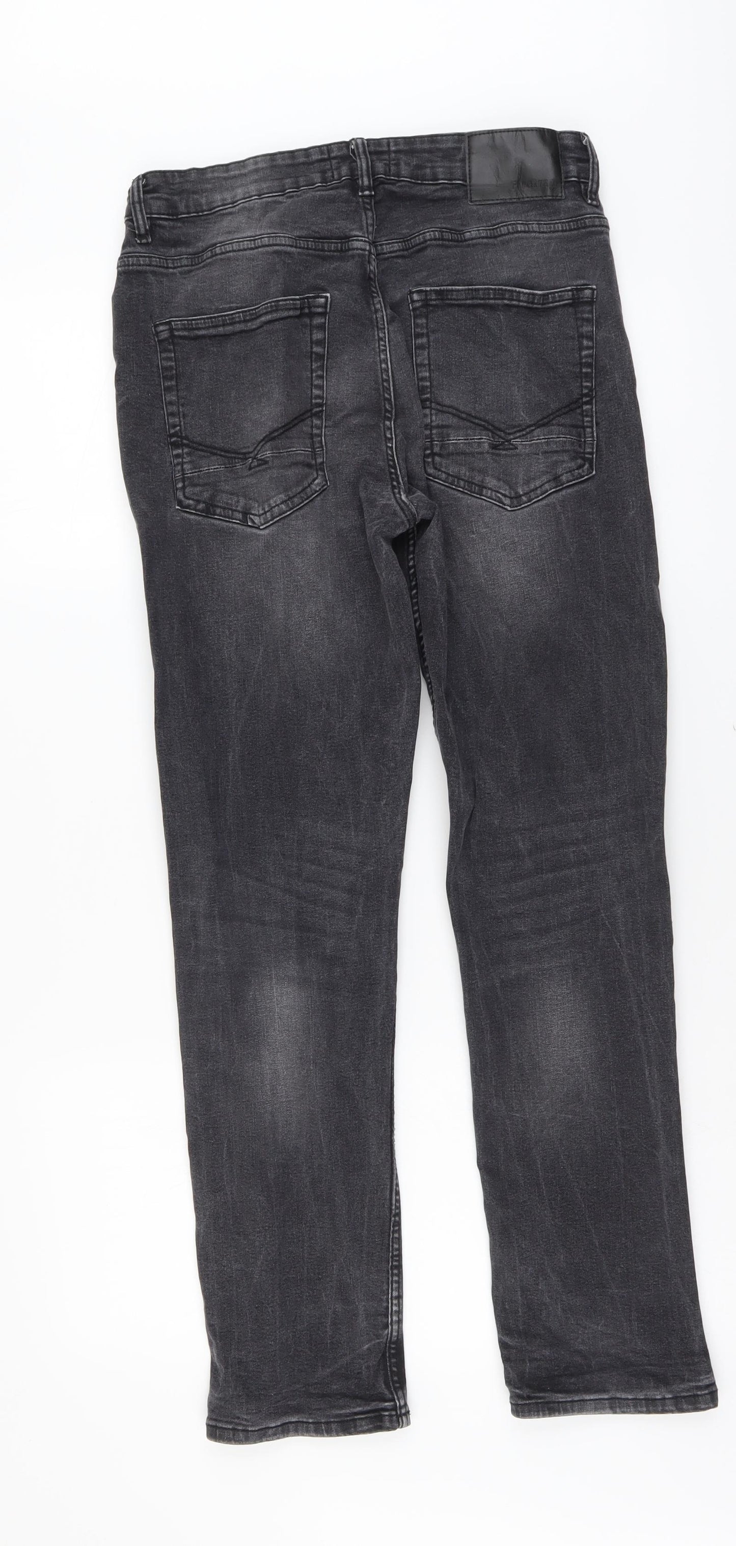 Firetrap Mens Grey Cotton Straight Jeans Size 30 in L30 in Slim Button