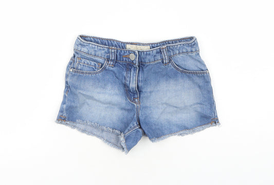 NEXT Girls Blue Cashgora Hot Pants Shorts Size 8 Years Regular Zip