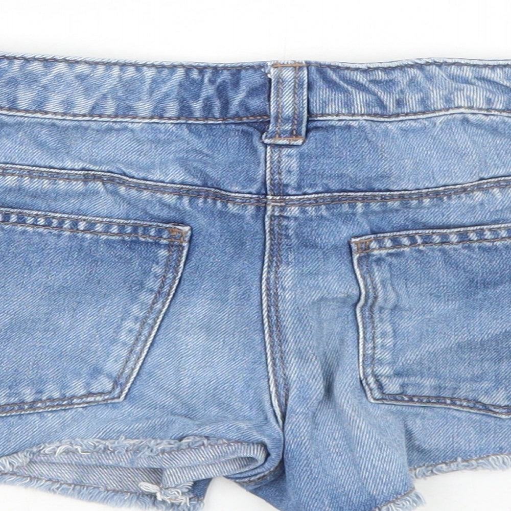 NEXT Girls Blue Cashgora Hot Pants Shorts Size 8 Years Regular Zip
