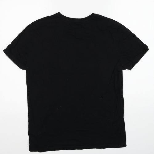 Studio Fit Mens Black Cotton T-Shirt Size S Round Neck - Mind, Body, Think