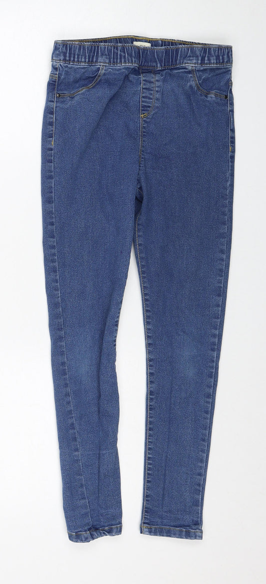 F&F Girls Blue Cotton Skinny Jeans Size 10-11 Years Regular Pullover