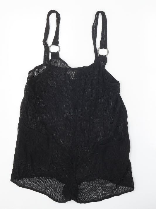 Topshop Womens Black 100% Cotton Playsuit One-Piece Size M Pullover