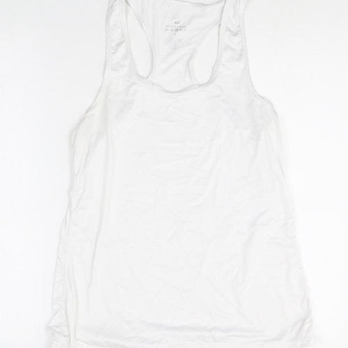 Preworn Womens White Polyester Basic Tank Size L Scoop Neck Pullover - Racerback