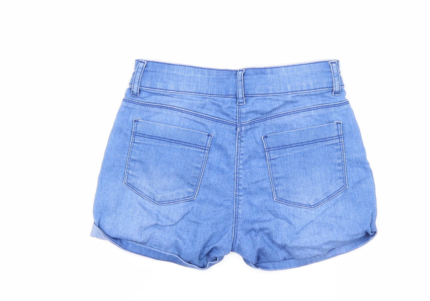 Candy Couture Girls Blue Cotton Hot Pants Shorts Size 11 Years Regular Zip
