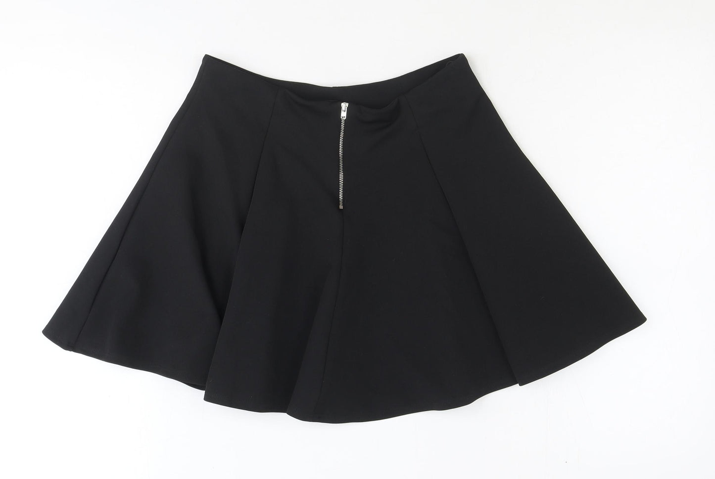 New Look Girls Black Polyester Skater Skirt Size 10 Years Regular Zip